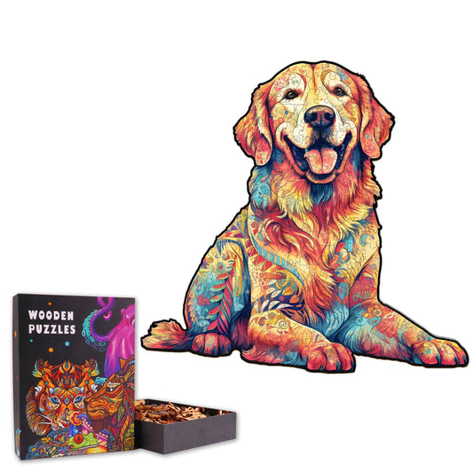 Loyal Golden Retriever - Wooden Jigsaw Puzzle