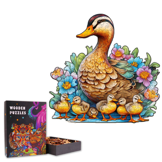 Mama Duck and Her Ducklings - Wooden Jigsaw Puzzle