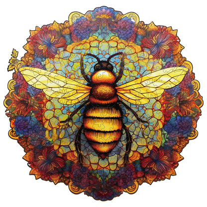 Mandala & Honey Bee - Wooden Jigsaw Puzzle