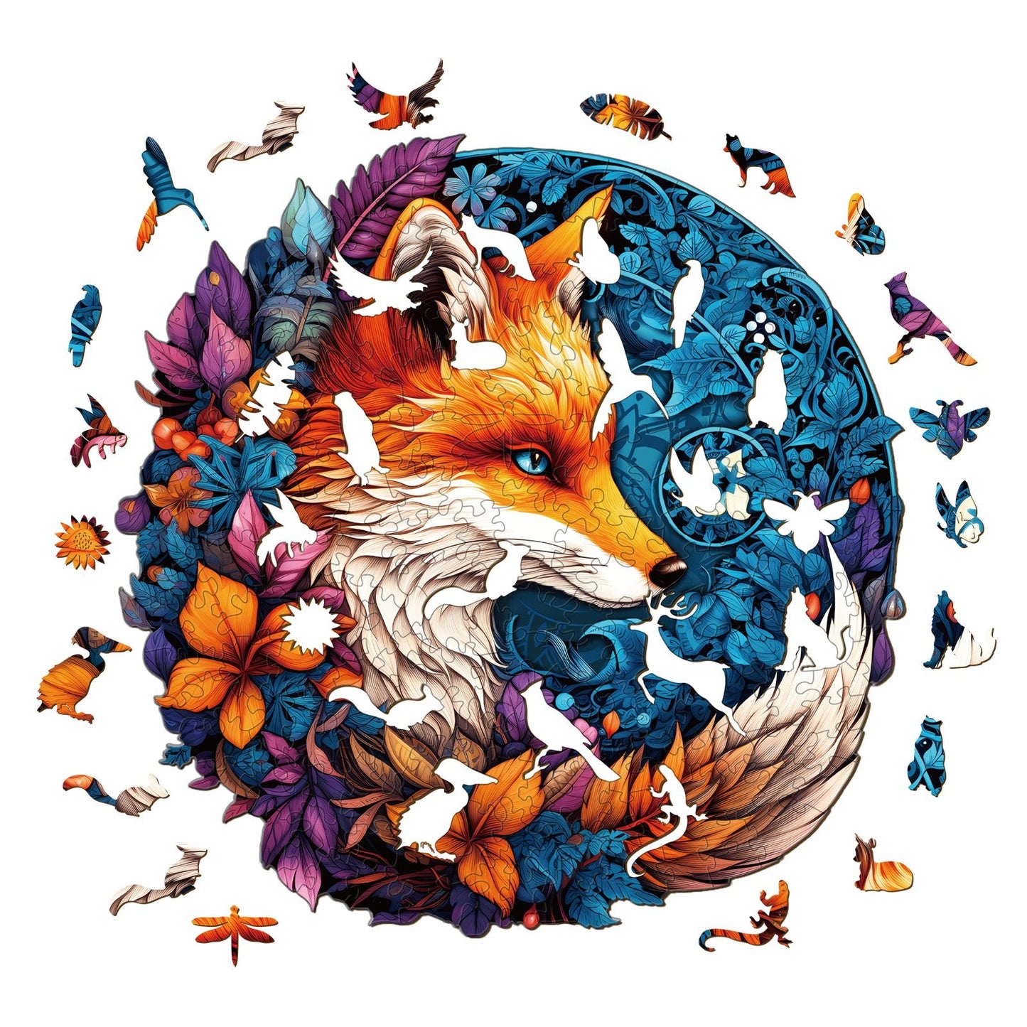 Mandala Fox - Wooden Jigsaw Puzzle