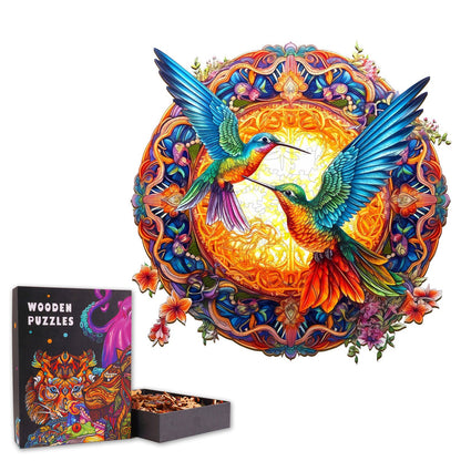 Mandala Hummingbirds Wooden Jigsaw Puzzle