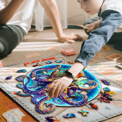 Mandala Wooden Octopus Jigsaw Puzzle