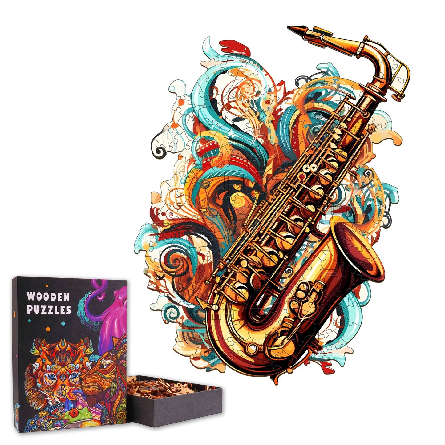 Melodious Saxophone  - Wooden Jigsaw Puzzle