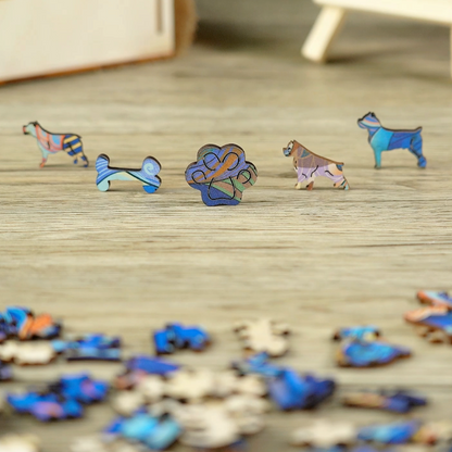 Painted Pit Bull - Wooden Jigsaw Puzzle