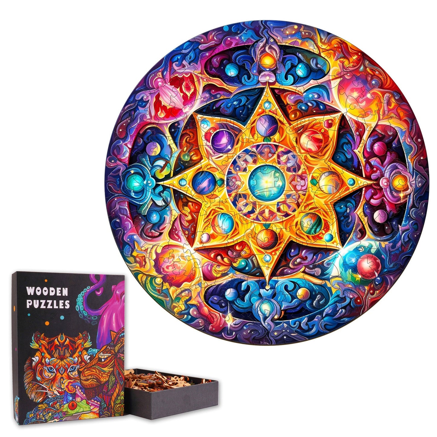 Planet Mandala - Wooden Jigsaw Puzzle