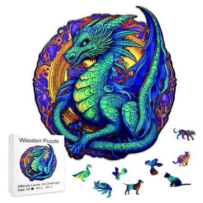 Ultraviolet Dragon - Wooden Jigsaw Puzzle