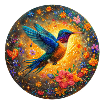 Glowing Hummingbird - Wooden Jigsaw Puzzle