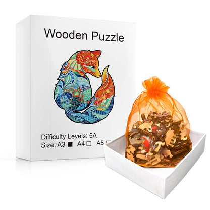 Colorful Fox - Wooden Jigsaw Puzzle