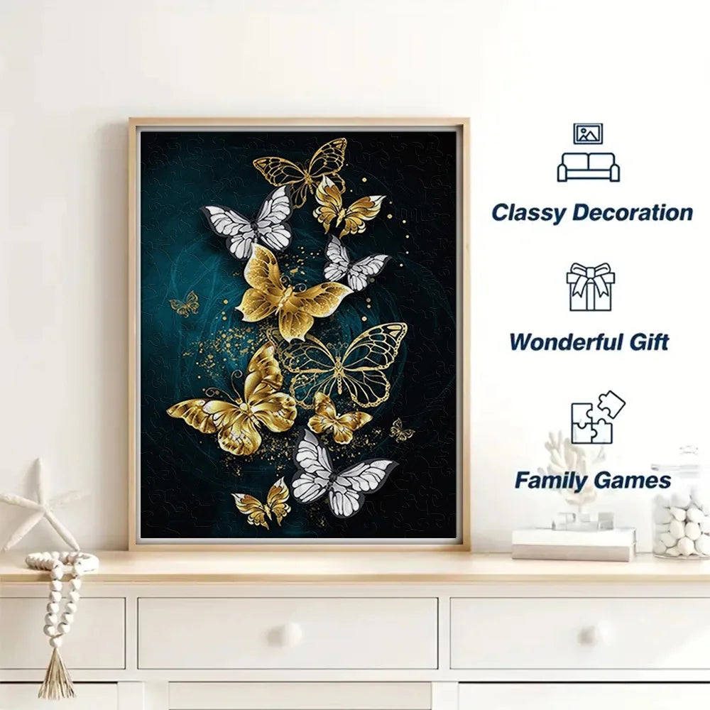 Golden Butterflys - Wooden Jigsaw Puzzle