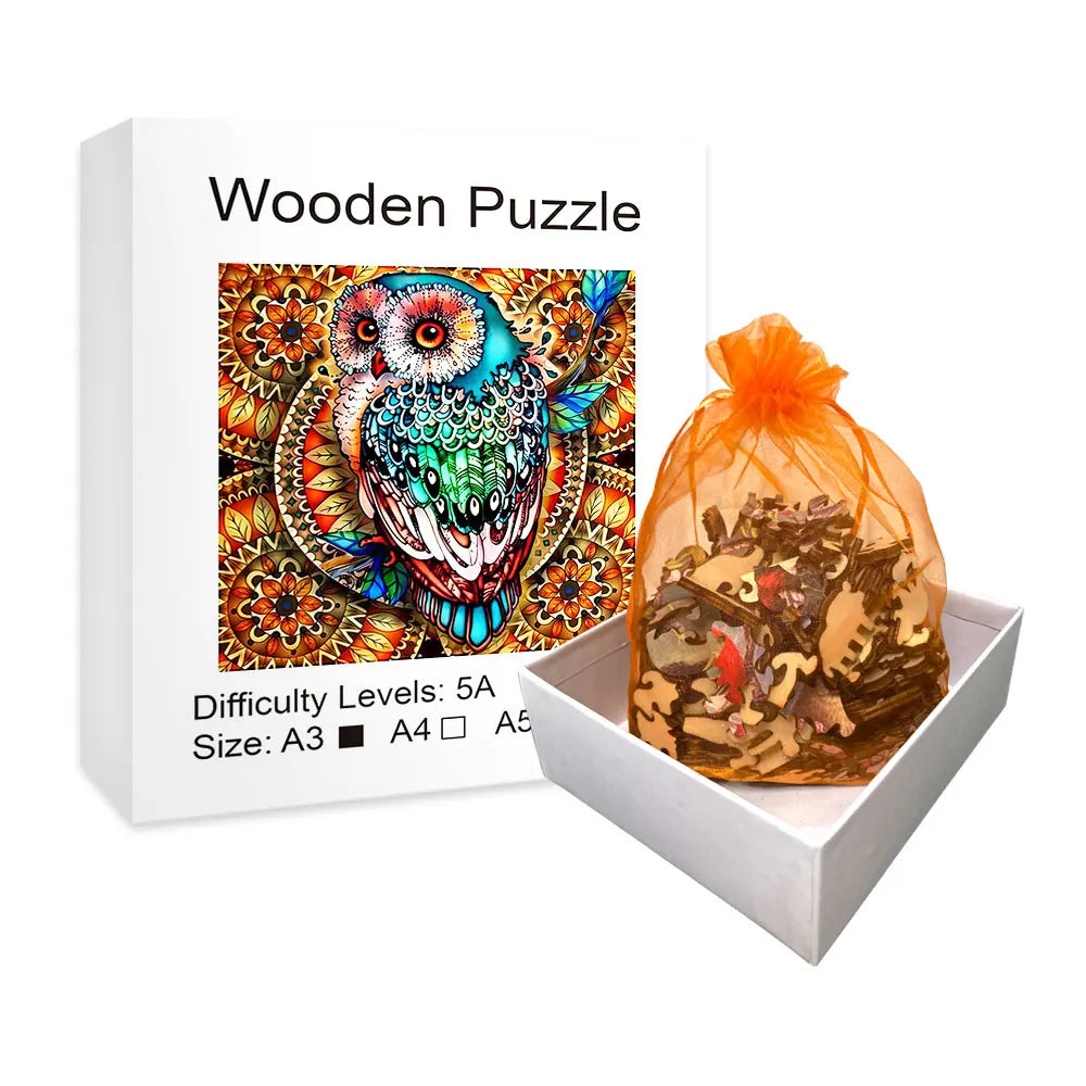 Mandala Owl - Wooden Jigsaw Puzzle