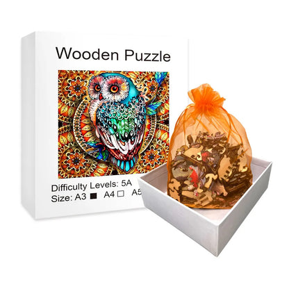 Mandala Owl - Wooden Jigsaw Puzzle