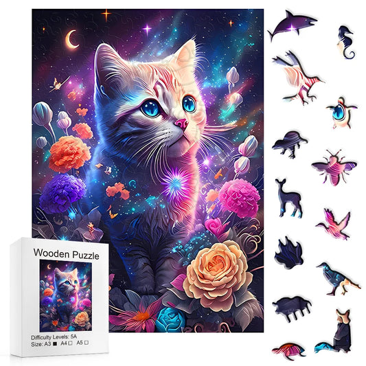 Dreamy Nights Kitten - Wooden Jigsaw Puzzle