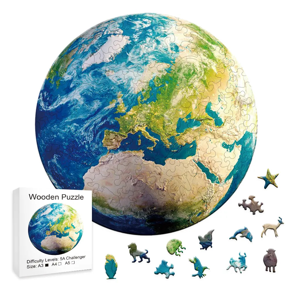 Europe Earth - Wooden Jigsaw Puzzle