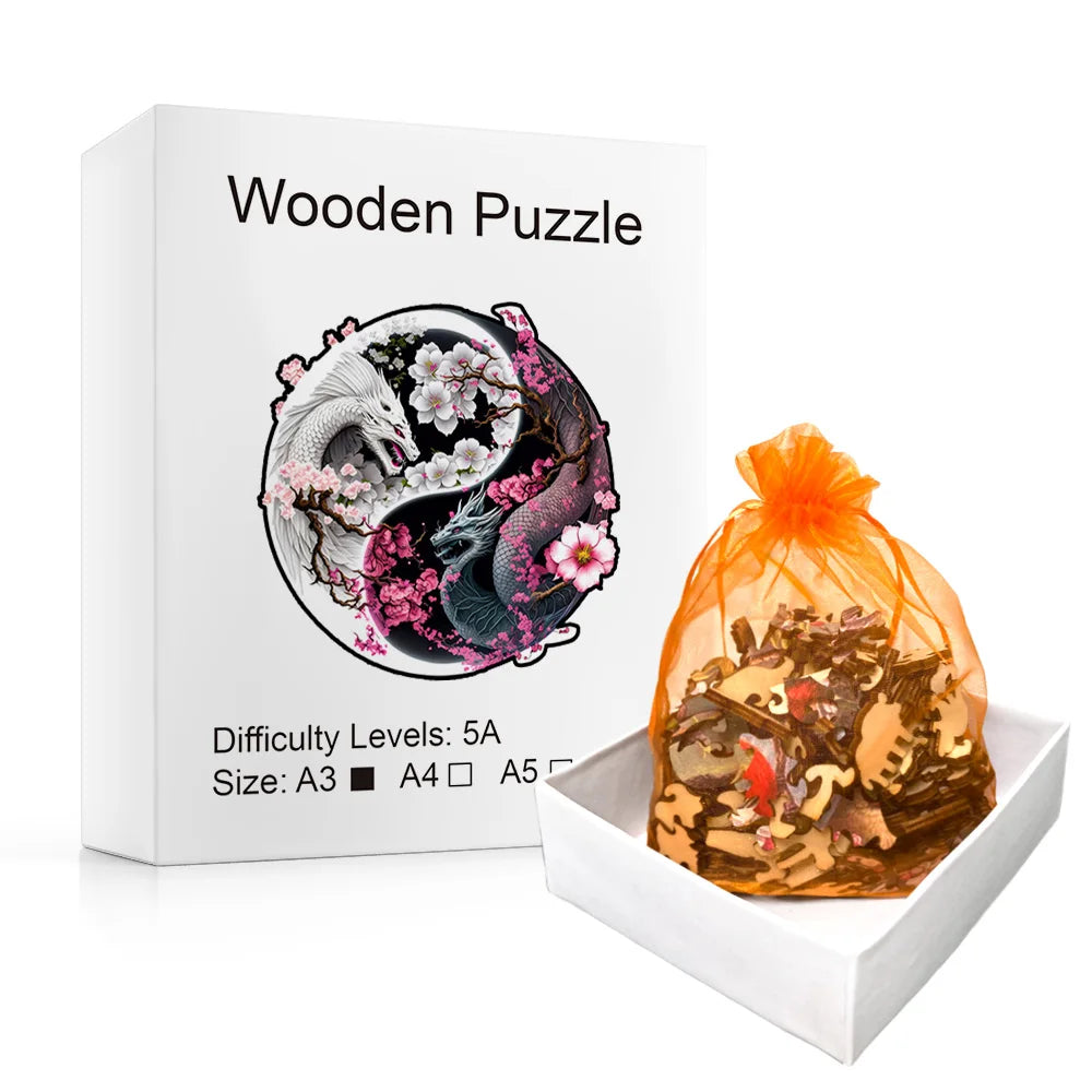 Dragon Yin & Yang - Wooden Jigsaw Puzzle