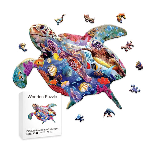 Turtle Ocean Life  - Wooden Jigsaw Puzzle