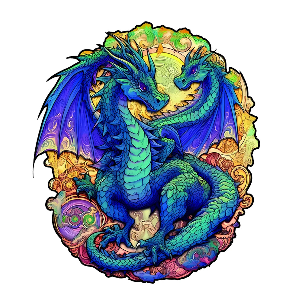 Ultraviolet Dragons - Wooden Jigsaw Puzzle