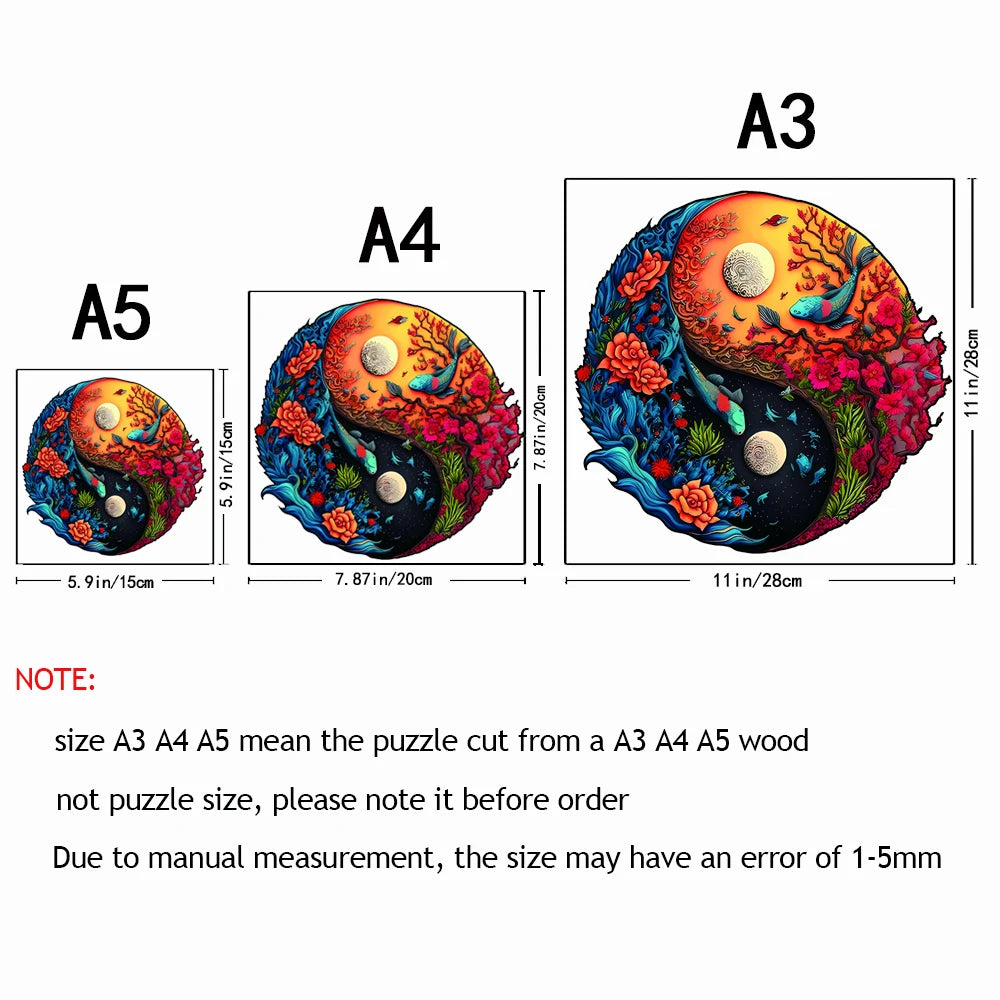 Koi Yin Yang - Wooden Jigsaw Puzzle