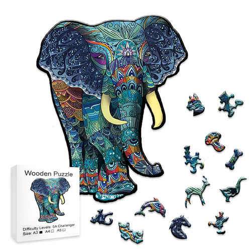 Mandala Elephant - Wooden Jigsaw Puzzle