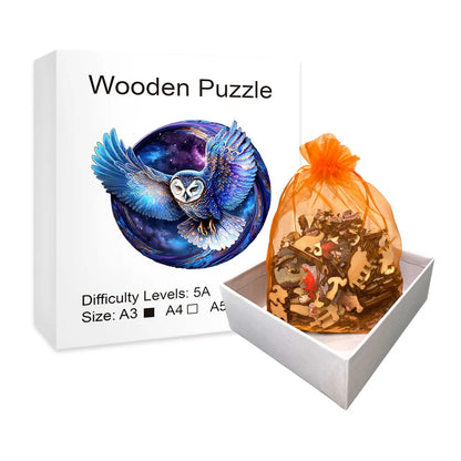 Moon Owl - Wooden Jigsaw Puzzle