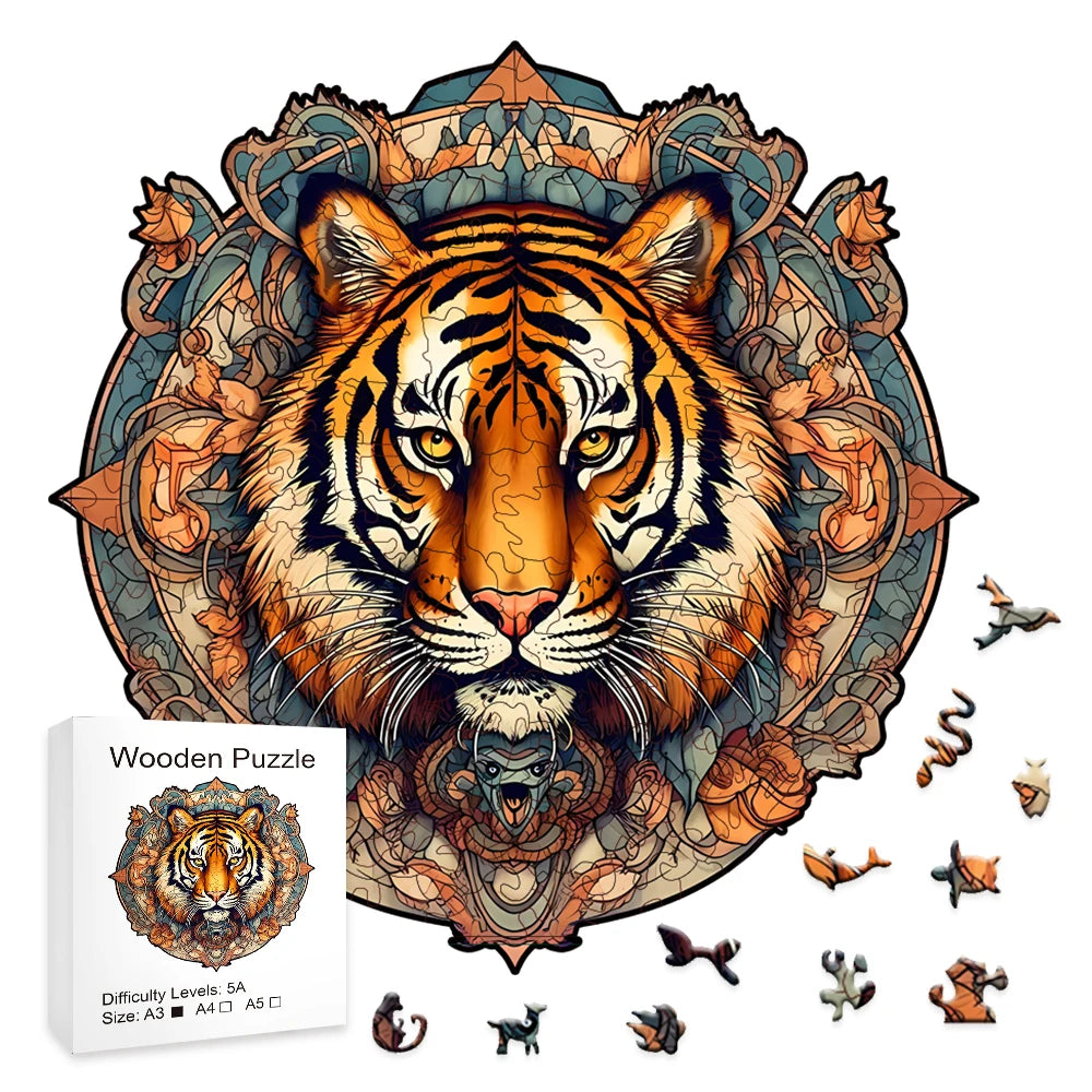 Tiger Mandala - Wooden Jigsaw Puzzle