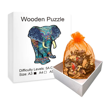 Mandala Elephant - Wooden Jigsaw Puzzle