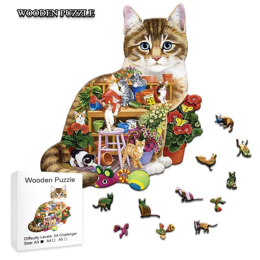 Kitten Garden - Wooden Jigsaw Puzzle