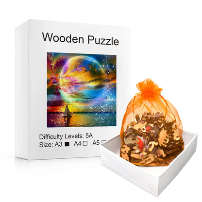 Colorful Ocean Sunset - Wooden Jigsaw Puzzle