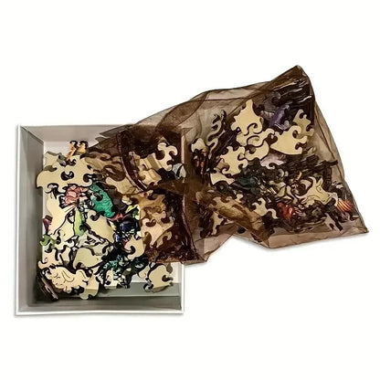 Regal Blooms Lion - Wooden Jigsaw Puzzle