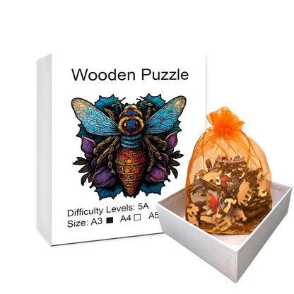 Bee Shaped - Wooden Jigsaw Puzzle