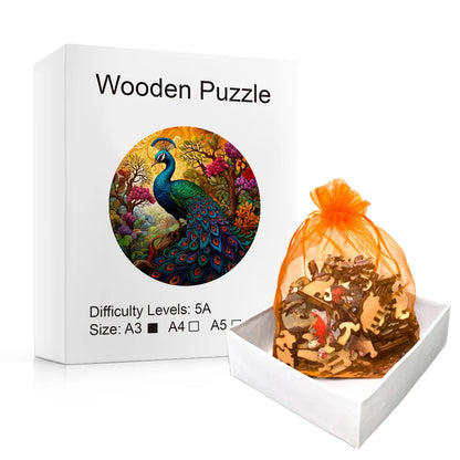 Garden Peacock - Wooden Jigsaw Puzzle