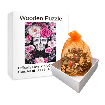 Flower Skull - Wooden Jigsaw Puzzle