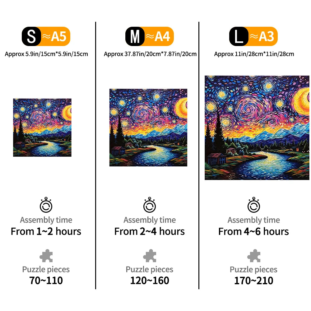 Starry Night - Wooden Jigsaw Puzzle