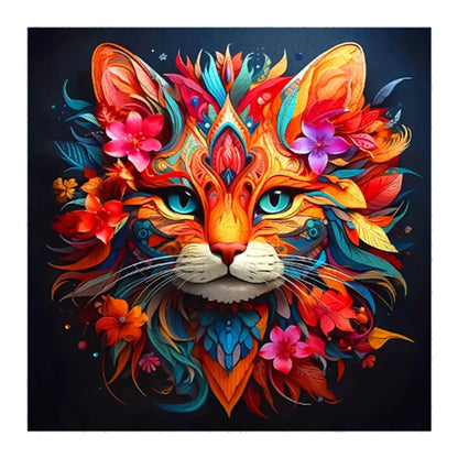 Beautiful Flower Cat - Wooden Jigsaw Puzzle