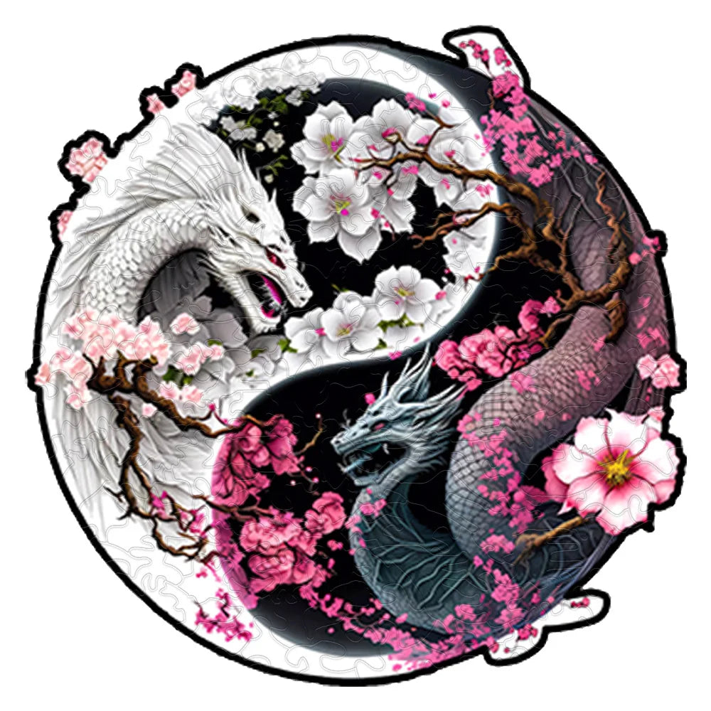 Dragon Yin & Yang - Wooden Jigsaw Puzzle