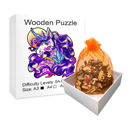 Glamourous Unicorn - Wooden Jigsaw Puzzle