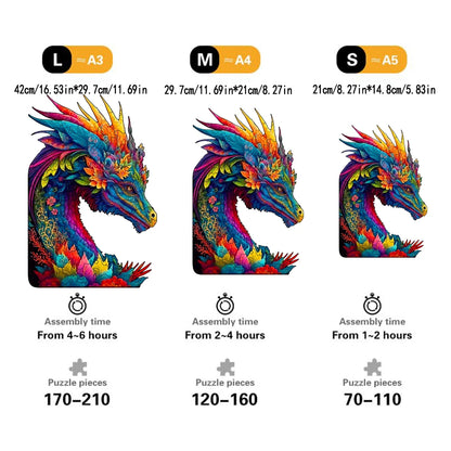 Colorful Dragon - Wooden Jigsaw Puzzle