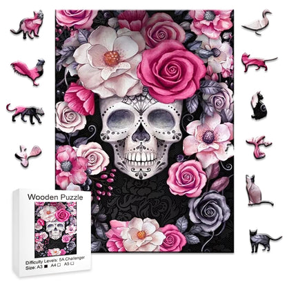 Flower Skull - Wooden Jigsaw Puzzle