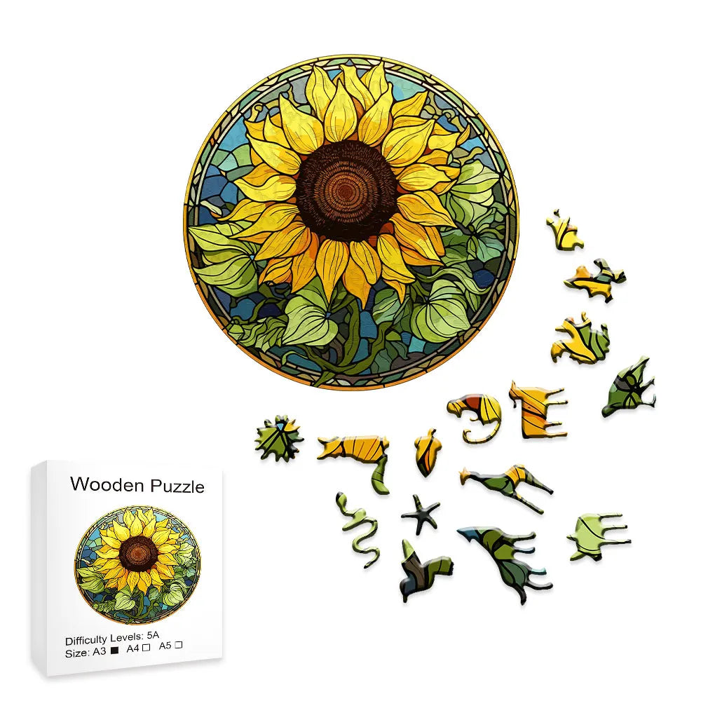 Sunflower Golden - Wooden Jigsaw Puzzle