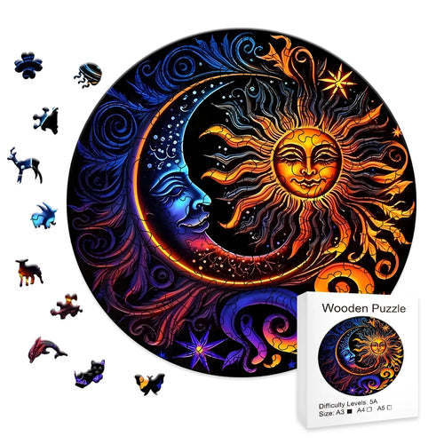 Moon And Sun - Wooden Jigsaw Puzzle