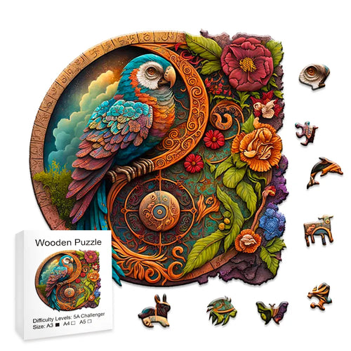 Parrot Yin Yang - Wooden Jigsaw Puzzle