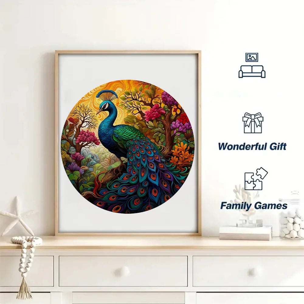 Garden Peacock - Wooden Jigsaw Puzzle