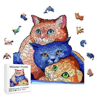 Sleepy Cats - Wooden Jigsaw Puzzle