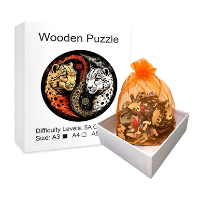 Yin Yang Leopards - Wooden Jigsaw Puzzle