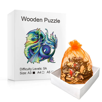 Blue Sea Dragon - Wooden Jigsaw Puzzle