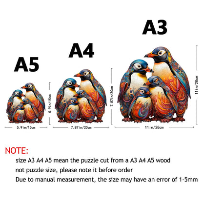 Cuddly Penguin Family - Wooden Jigsaw Puzzle