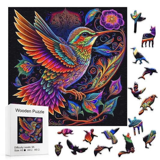 Hummingbird Fun - Wooden Jigsaw Puzzle