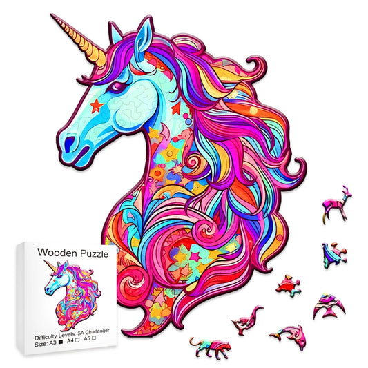 Glamourous Unicorn - Wooden Jigsaw Puzzle