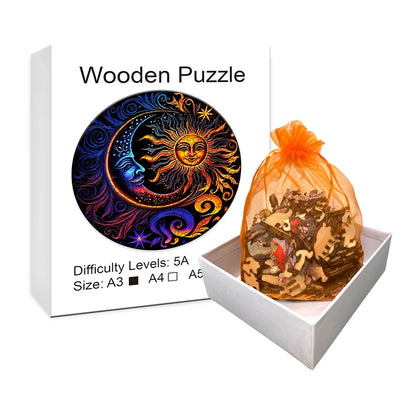 Moon And Sun - Wooden Jigsaw Puzzle