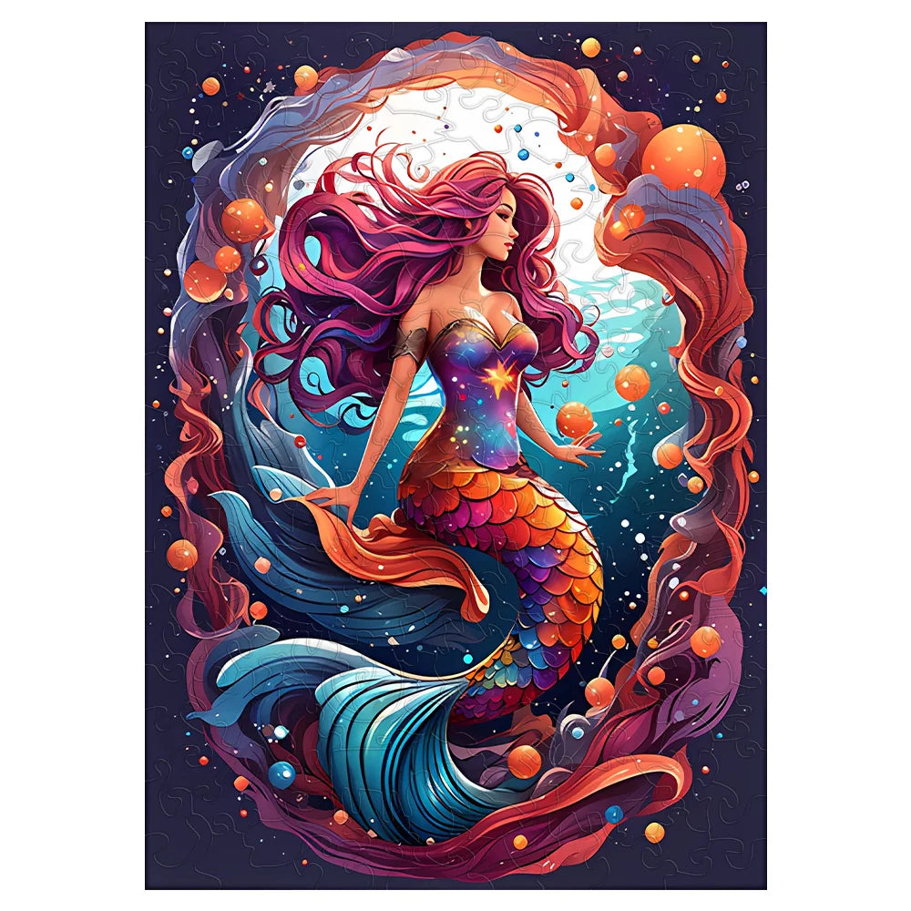 Dreamy Mermaid Splash - Wooden Jigsaw Puzzle