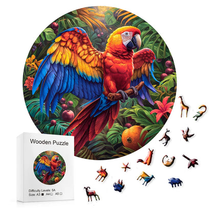 Tropical Parrot - Wooden Jigsaw Puzzle